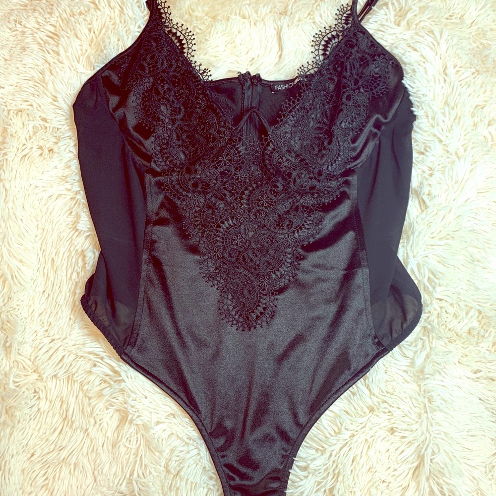 FASHIONNOVA Black sexy body suit